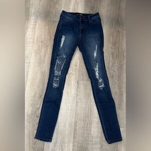 Blue Skinny Distressed Jeans